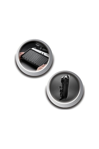 24340-56 Fitness Mangalı Entertaining, Temas Izgarası, Panini Ve Sandviç Izgarası, 34,5 X 21 Cm Büyük Izgara Yüzeyi, Siyah Açık Gri