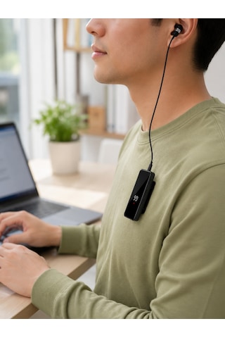 Klipsli Tek Kulaklıklı Kablosuz Bluetooth Kulaklık Dijital Ekranlı Taşınabilir Model - Lisinya Standart