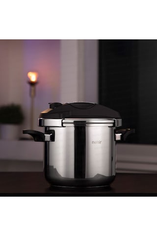 Nehir Silver Matik Paslanmaz Çelik 5 Litre Düdüklü Tencere