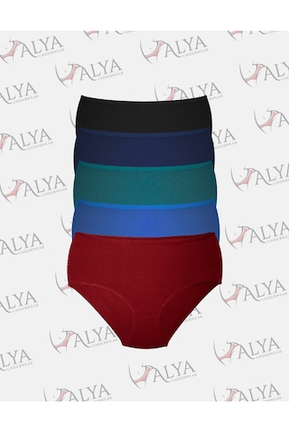 Alya Underwear Kadın Büyük Beden Külot Battal Full Brief, Yüksek Bel 5xl, 6xl, 7xl 5 Farklı Renk 1 Pakette Çok Renkli-p24
