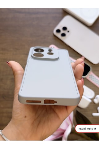 Redmi Note 14 4g / 5g Uyumlu Kamera Korumalı Darbeye Dayanıklı Renk Atmayan Keep Silikon Kılıf Gri