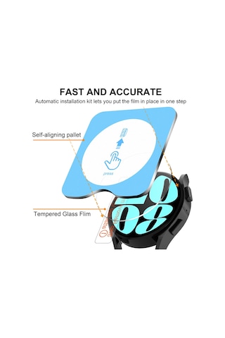 Samsung Uyumlu Galaxy Watch Fe Uyumlu Kolay Kurulum Aparatlı Temperli Cam Ekran Koruyucu