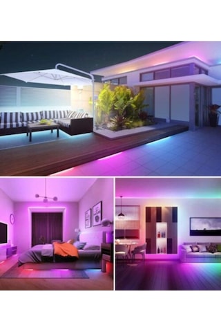 2.5 Metre 20 Renk Rf Kumandalı Renk Değiştiren Rgb Şerit Led Işık Seti Sb-6545