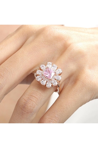Mia Vento Effective Diamond Milano Rüyası Rose Renk Pink Taşlı Gümüş Yüzük