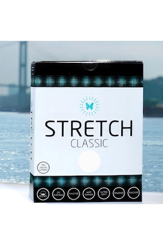 Stretch Çift Kişilik Lastikli Çarşaf Beyaz