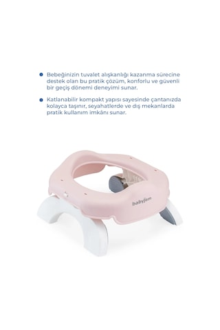 Babyjem Portatif Lazımlık + 5 Poşet  591 Yeni Soft Pembe