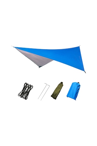 Leezsing Çok Fonksiyonlu Kamp Örtüsü: Su Geçirmez, Güneş Koruyucu Ve Portatif, 230x210cm, Mavi Mavi