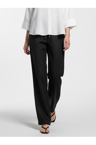 Xint Siyah %100 Keten Oversize Pantolon 201317