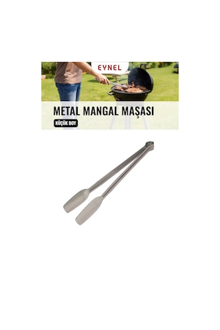 1 Adet 27 Cm Metal Mangal Maşası Orta Boy Paslanmaz Çelik Yemek Barbekü Maşası, Kömür Köz