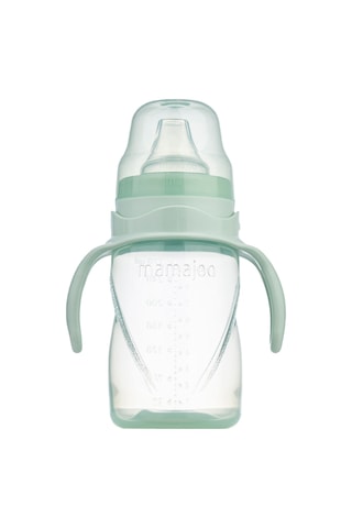 Mamajoo Kulplu Akıtmaz Eğitici Bardak Powder Green 270 ML & Anti-Kolik Yeşil