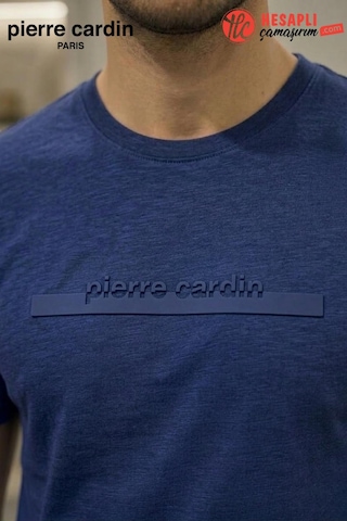Pierre Cardin Paris Premium Erkek %100 Pamuklu Rahat Kalıp Cepli Kısa Kollu Pijama Takım Lacıvert
