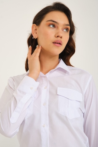 Kadın Uzunkollu Beyaz Gömlek Beyaz