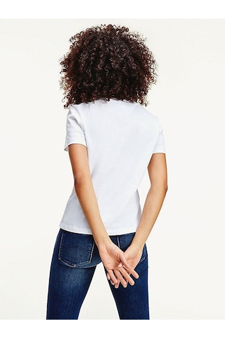 Tommy Hilfiger Tommy Hılfıger Kadın T-shırt Dw0dw09198-ybr Dw0dw09198-ybr Beyaz