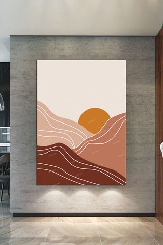 Minimalist Dağlar Boho Sanatsal Kanvas Tablo 70 x 100