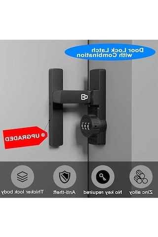 Pazly Anahtarsız Çinko Alaşım Dolabı Kilidi - Black, Right Angle, Kolay Kurulum, Güvenli Depolama Odası Kapıları İçin Black, Right Angle