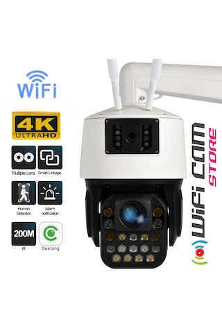 Çift Kameralı 42x Optik Zoom Dev Metal Kasa Wıfı Kamera