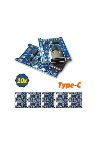 Tp4056 10 Adet Ters Akım Korumalı Tp4056 18650 Type C Lityum Pil Tp4056 10 Adet Ters Akım Korumalı Tp4056 18650 Type C Lityum Pil
