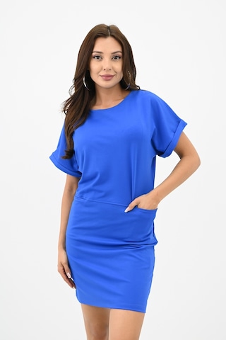 Kadın Kısa Kollu Cep Detaylı Elbise 5221-24 001