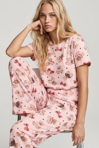 Siyah İnci Mevsimlik İnce Örme Pijama Takım 8017 Somon Ayıcık