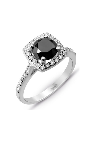 1.60 Ct. Siyah Pırlantalı Tektaş Yüzük