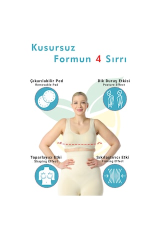Elilom Pedli Büstiyer Korse Göğüs Bölgesi Destekli, Kalın Askılı Tasarım Ten