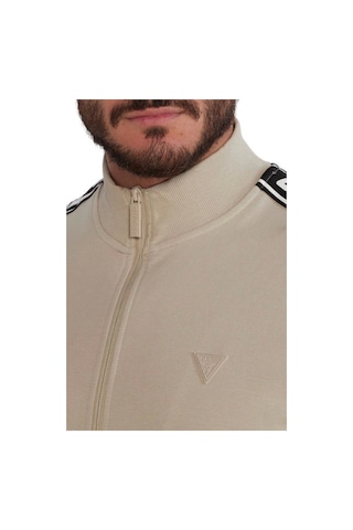 Guess Erkek Full Fermuarlı New Arlo Sweatshirt Bej