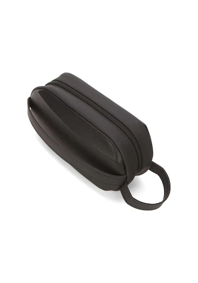 Newish Polo Erkek Siyah Deri-kabuklu Traş Kozmetik Seyahat Ve Bakım El Çantası Portföy/clutch Siyah.