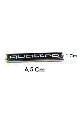 Audi Quattro Bagaj Çamurluk Logo Amblem Paslanmaz Çelik 1 Adet Siyah