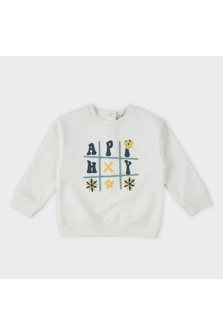 Kız Çocuk Baskılı Sweatshirt Ekru 2421gb08024-4923 001