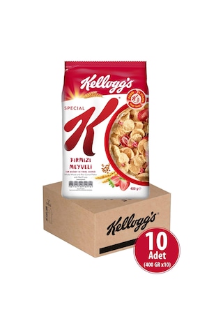 Kellogg's Special K Kırmızı Meyveli Kahvaltılık Tam Buğday Ve Pirinç Gevreği 10 x 400 G