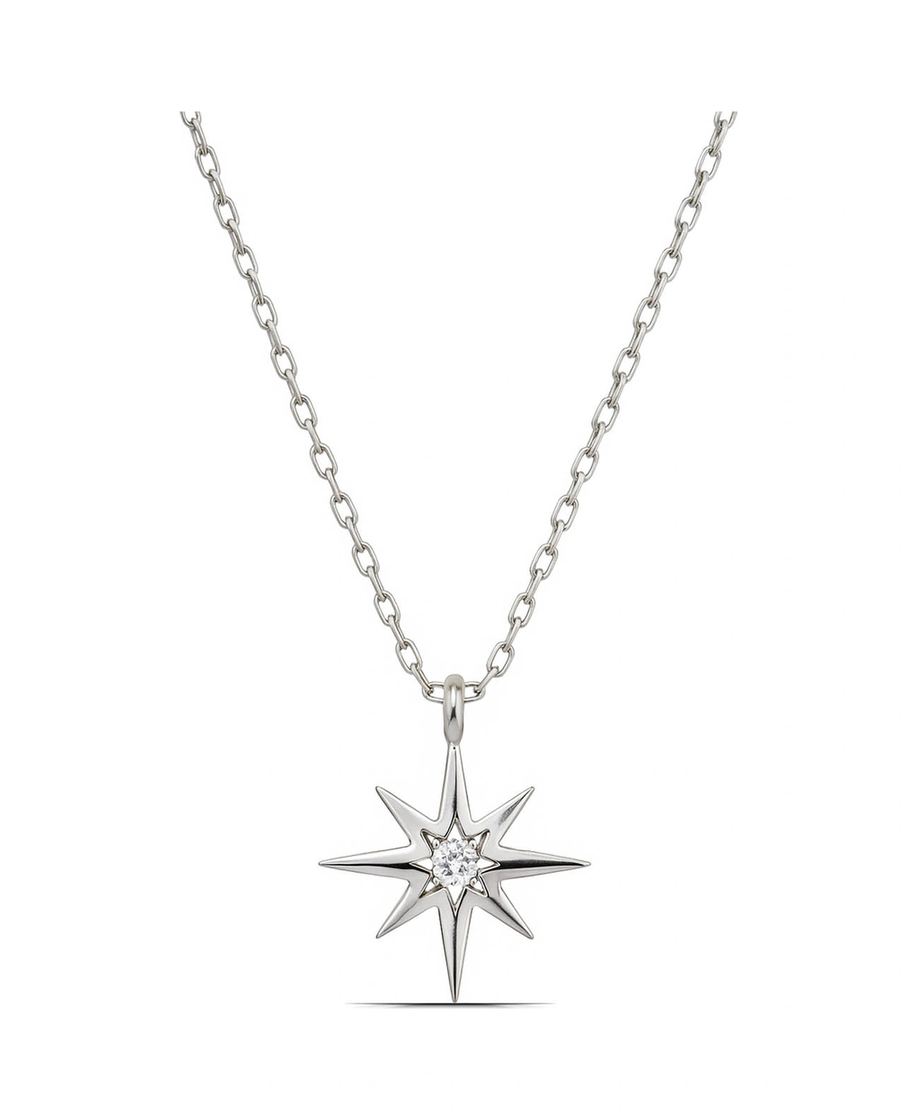 Kutup Yıldızı Tasarım Minimal 925 Ayar Gümüş Kadın Kolye Gümüş