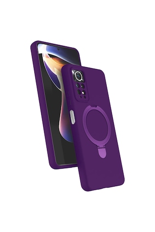 Newface - 336 - Xiaomi Redmi Note 12 Pro 4g Regal Magsafe Standlı Kapak - - Glblseme - Derin Mor Diğer