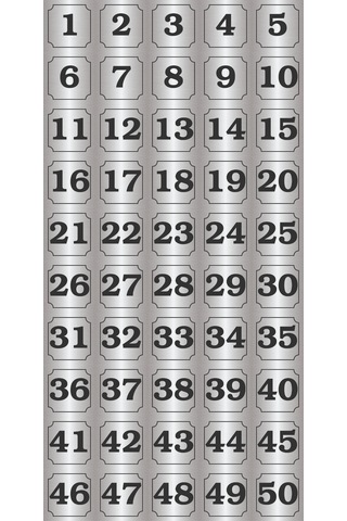 1-50 Kapı, Masa, Dolap Numarası Gümüş Metal Etiket 7x7 Cm 1-50 Kapı, Masa, Dolap Numarası Gümüş Metal Etiket 7x7 Cm