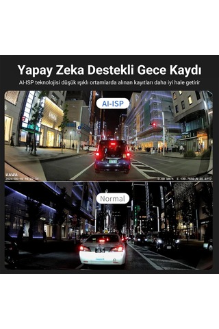 Kawa D11 2 Kameralı Ön/arka 4k+1080p Starvıs Sensörlü Yapay Zeka Destekli Wi-fi Gps'li Araç Kam Sku: Smg8690010049155