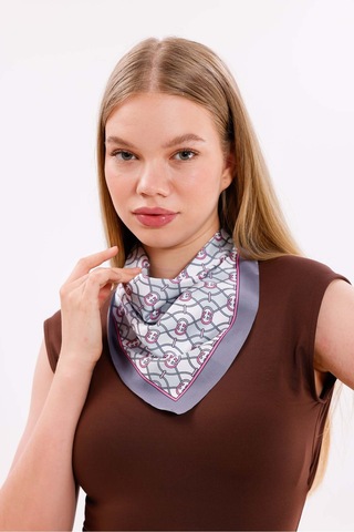 Tarzını Seç Gri Zarafet Model Fular Estascarf 48 X 48 Cm