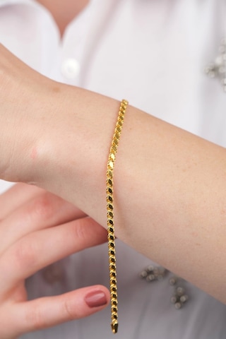 14 Ayar Altın Arpa Zincir Bileklik Gold Sarı Altın