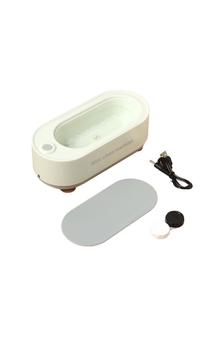 Youmex Usb Şarjlı Mini Ultrasonik Temizleyici - Gözlük, Mücevher, Saat Ve Lensler İçin Taşınabilir Beyaz Makine Lens Kapsülü