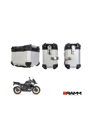 Bmw Motorrad 1300 Gs - 1300 Gs Adventure Alüminyum Üçlü Çanta Seti - Gümüş Siyah