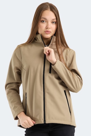 Slazenger Hıp Style Kadın Dik Yaka Fermuarlı Bej Mont & Kaban Bej