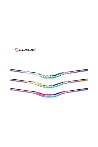 Lunje Alüminyum 31.8 780 Mm Riser Mtb Gidon Bisiklet Gidonu Bukalemun Sarı Çok Renkli
