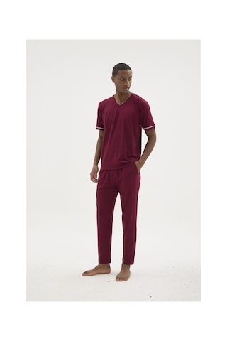 Angbutik Kocabey Kkt-26162 V Yaka Pijama Takımı Mürdüm