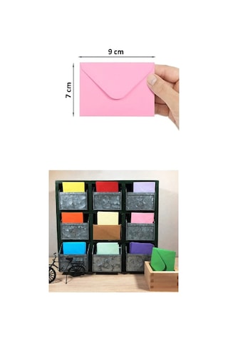 Kartvizit Zarfı Karışık 5 Farklı Renkli 80 Gr 7 X 9 Cm 50'li