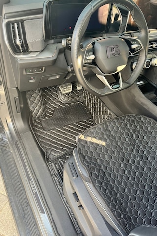Honda Cıvıc Fd6 2007-2011 Siyah Üzeri Beyaz Dikiş 8d Diamond Premium Havuzlu Deri Oto Paspas