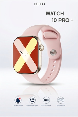 Watch 10 Pro Plus 2 Gb Hafızalı Android Ve İos Uyumlu Pembe Akıllı Saat