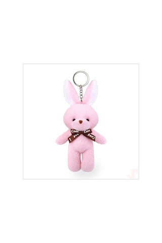Pelüş Tavşan Anahtarlık, 15 Cm X 8 Cm - Pembe