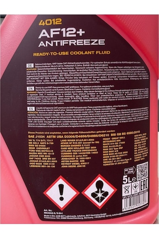 2025 Üretimli Mannol Yüksek Performanslı Donmayan Formül Hazır Kullanım Pembe Antifriz -40 +125 C Pembe