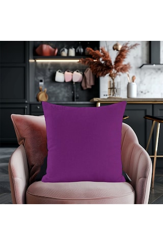 Dekoratif 4'lü Kırlent Yastık Kılıfı Seti - 42 X 42 Cm - Mürdüm