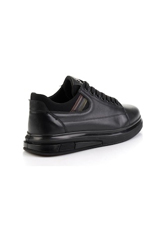 Siyah Hakiki Deri Erkek Sneaker E01398142843 Siyah