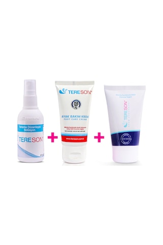 Tereson Terleme Önleyici Unisex Sprey Deodorant 50 ML + Ayak Bakım Kremi 50 ML + Krem Deodorant 40 ML