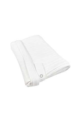 4 Katlı Müslin Bebek Emzirme Önlüğü Iç Göstermez Pamuk Beyaz